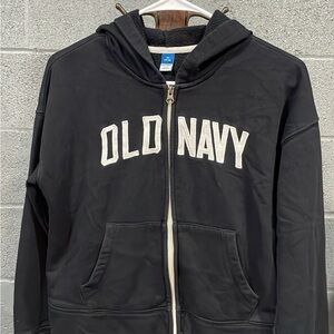 Old Navy Black and White Logo Hoodie